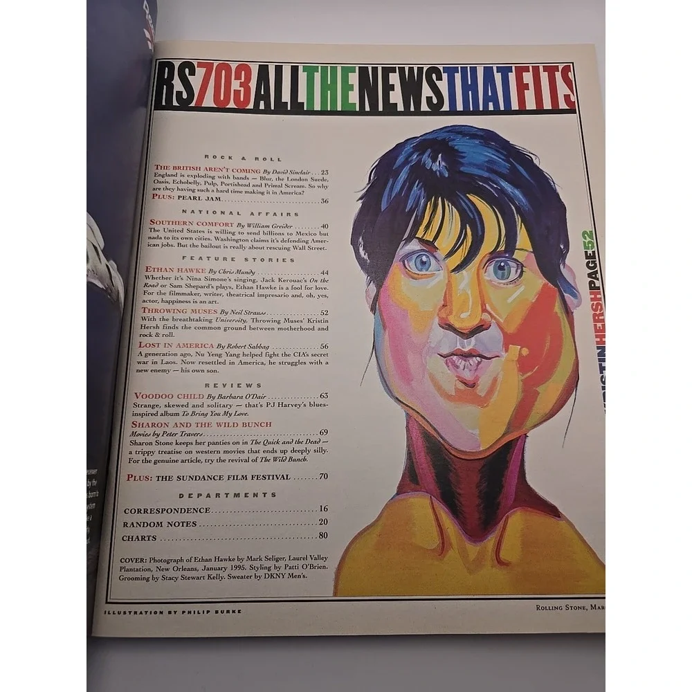 Rolling Stone Magazine Issue #703 Ethan Hawke March‎ 9, 1995
